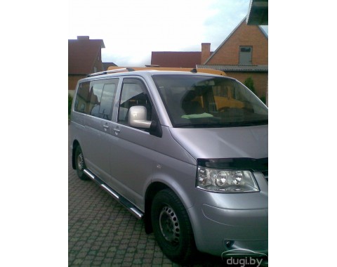 Боковые пороги (трубы) с площадками для Volkswagen Caravelle T5 